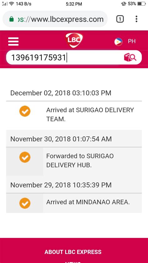 Lbc Express, Incorporated in Surigao City, Surigao Del Norte.
